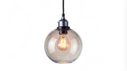 Obraz premium A Single Pendant Light with a Spherical Glass Shade