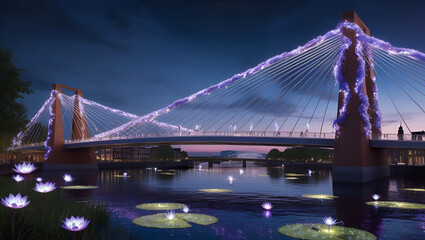 Obraz premium bridge at night beautiful moment