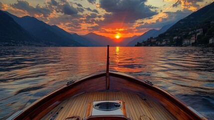 Fototapeta premium Sunset Cruise on Lake Como