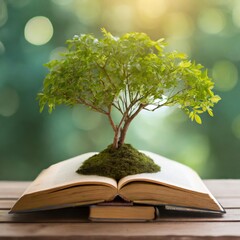 Tree of Knowledge Growing from Open Book