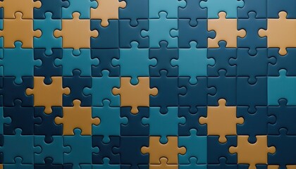 A digital puzzle with pieces representing transaction processes, strategy, and user experience, symbolizing comprehensive e-commerce planning