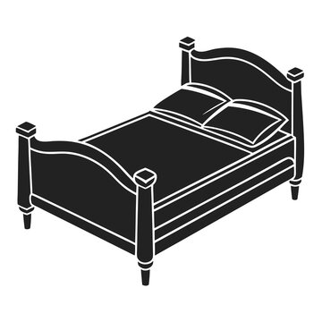 recommend clip art: Bed silhouette vector on a white background