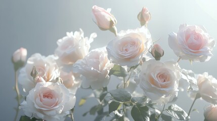 Delicate Pink Roses in Soft Light