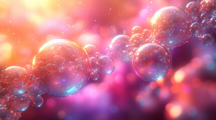 Cosmic DNA: A mesmerizing strand of iridescent bubbles intertwines, evoking the intricate beauty and mystery of life's building blocks.  