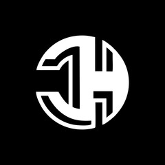 JH logo letter design on luxury background. JH logo monogram initials letter concept. JH icon logo design. JH elegant and Professional letter icon design on black background. JH HJ