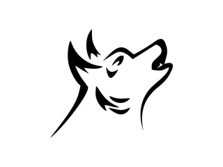 wolf abstract logo template