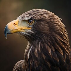 Fototapeta premium close-up of an eagle's head against a dark background