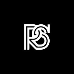 Obraz premium SR logo letter design on luxury background. RS logo monogram initials letter concept. SR icon logo design. RS elegant and Professional letter icon design on black background. R S SR RS
