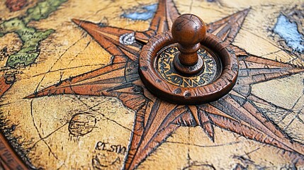 Fototapeta premium Close-Up of Treasure Map: Detailed and Vintage Adventure Illustration