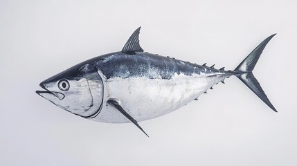 Obraz premium High-Detail Isolated Tuna Fish: Realistic and Detailed Illustration