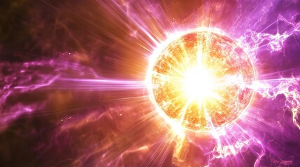 Fototapeta premium Ultraviolet Radiation: Visual Representation of UV Rays and Solar Radiation