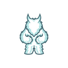 yeti cartoon logo design template, flat design