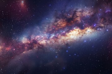 Fototapeta premium The science of the Milky Way is explored through detailed star arrangements in the night sky.