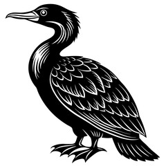 cormorant bird silhouette vector illustration