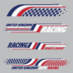 Racing United Kingdom flag decals