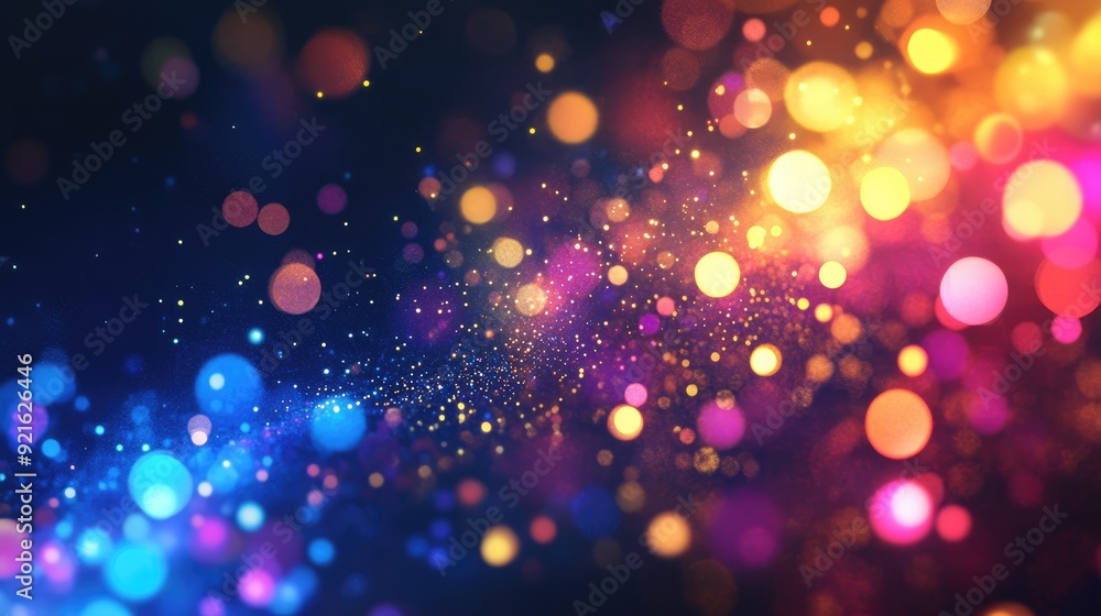 Aufkleber multicolored lights highlighting cellular functions, with a blank area for adding text