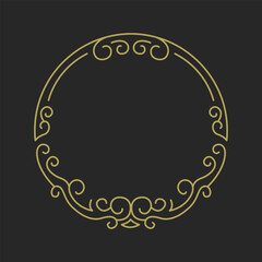 Circle Frame Modern Minimalism Floral Ornaments Decorative Monoline