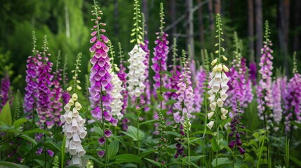 Obraz premium A Field of Delicate Foxgloves