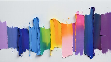 Naklejka premium Generative AI, Vibrant creativity and the dynamic expression of color through bold brushstrokes