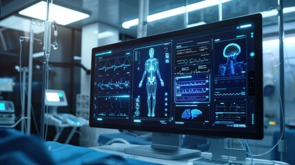 Fototapeta premium Futuristic Medical Technology - Advanced Patient Monitoring System