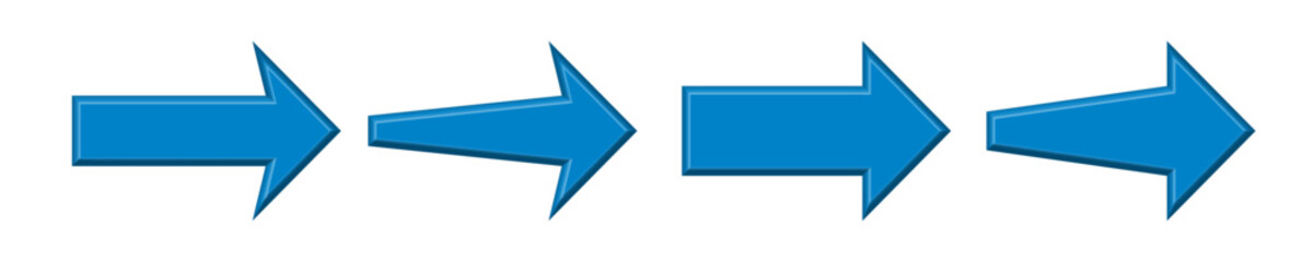 arrows 3d three dimensional blue icon. arrow sign three-dimensional shape with right direction. isolated on white background