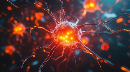 Glowing Neuron Network Illustration