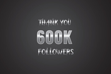 Fototapeta premium celebrate subscribers and followers. 600000 OR 600k followers celebration. Thank you 600000 followers congratulation template banner. banner for social 600k friends and followers. celebrate subscriber