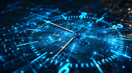 Digital Clock Abstract Background Illustration