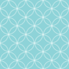 Seamless light blue circles stitched outlines textile pattern vector