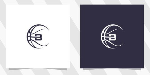letter b with basketball logo design vector © euforia