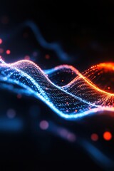 A curved graph features a flowing network of lines, with axis gradients seamlessly blending into the background.