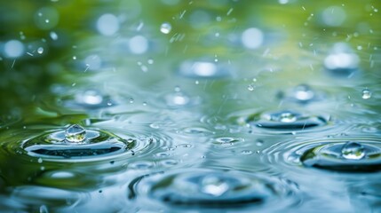 Water Drops on Rippling Surface