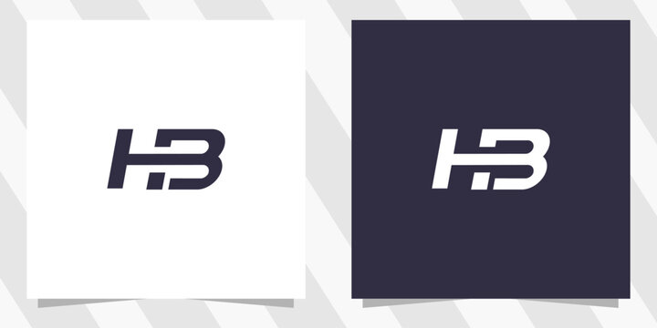letter hb bh logo design vector