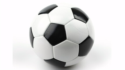 Fototapeta premium White with Black Soccer Ball: Classic design white with black soccer ball on a white background.