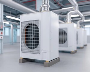 Modern air conditioning unit in a commercial space, showcasing advanced cooling technology and efficient design.