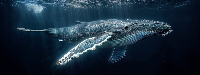 Fototapeta premium Blue Whale in the ocean