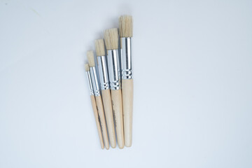 Clear Image of three brushes on a white 