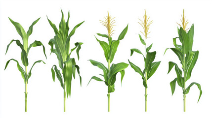 Fototapeta premium Collection corn plant isolated on a white background