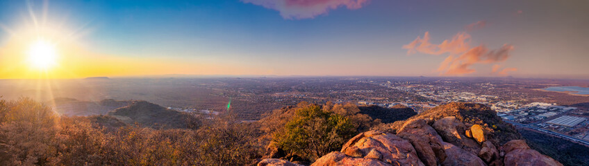 Kgale hill Botswana, aerial view of Gaborone, capital city