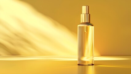 Naklejka premium Yellow cosmetic perfume for beauty brand
