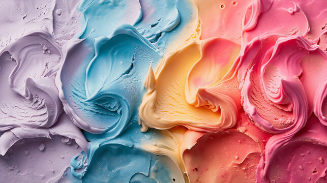 frozen ice cream in rainbow colors for a vibrant and refreshing 