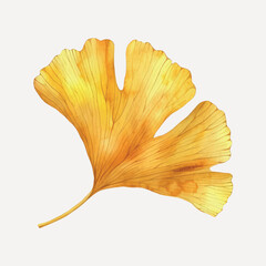 Naklejka premium Golden ginkgo leaf illustration