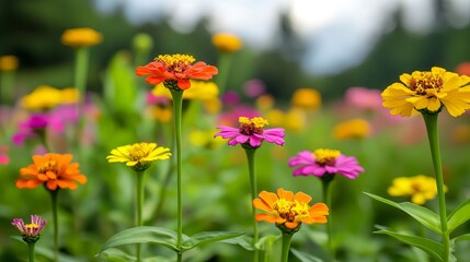 Obraz premium Zinnia peruviana is an annual flowering plant in the Asteraceae family, native to both North and South America. 