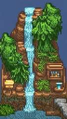 fountain in the park pixel
