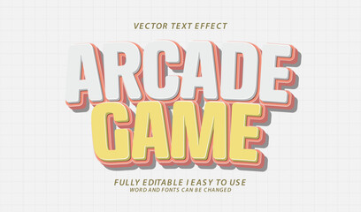 3d editable arcade game text effect graphic style template