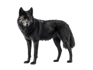 a black wolf with a black background
