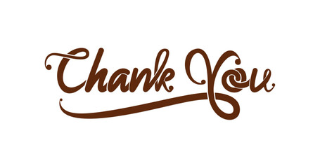 Elegant Handwritten 'Thank You' Text Illustration. Perfect Handwriting Lettering Style for Cards, Invitations, and Thoughtful Messages—A Touch of Personalization for Every Occasion