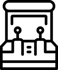 Line art icon of an arcade game machine, perfect for topics related to gaming and entertainment