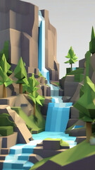 Polygon water fall