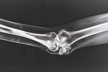 Naklejka premium X-ray of the human elbow showing bones and joints